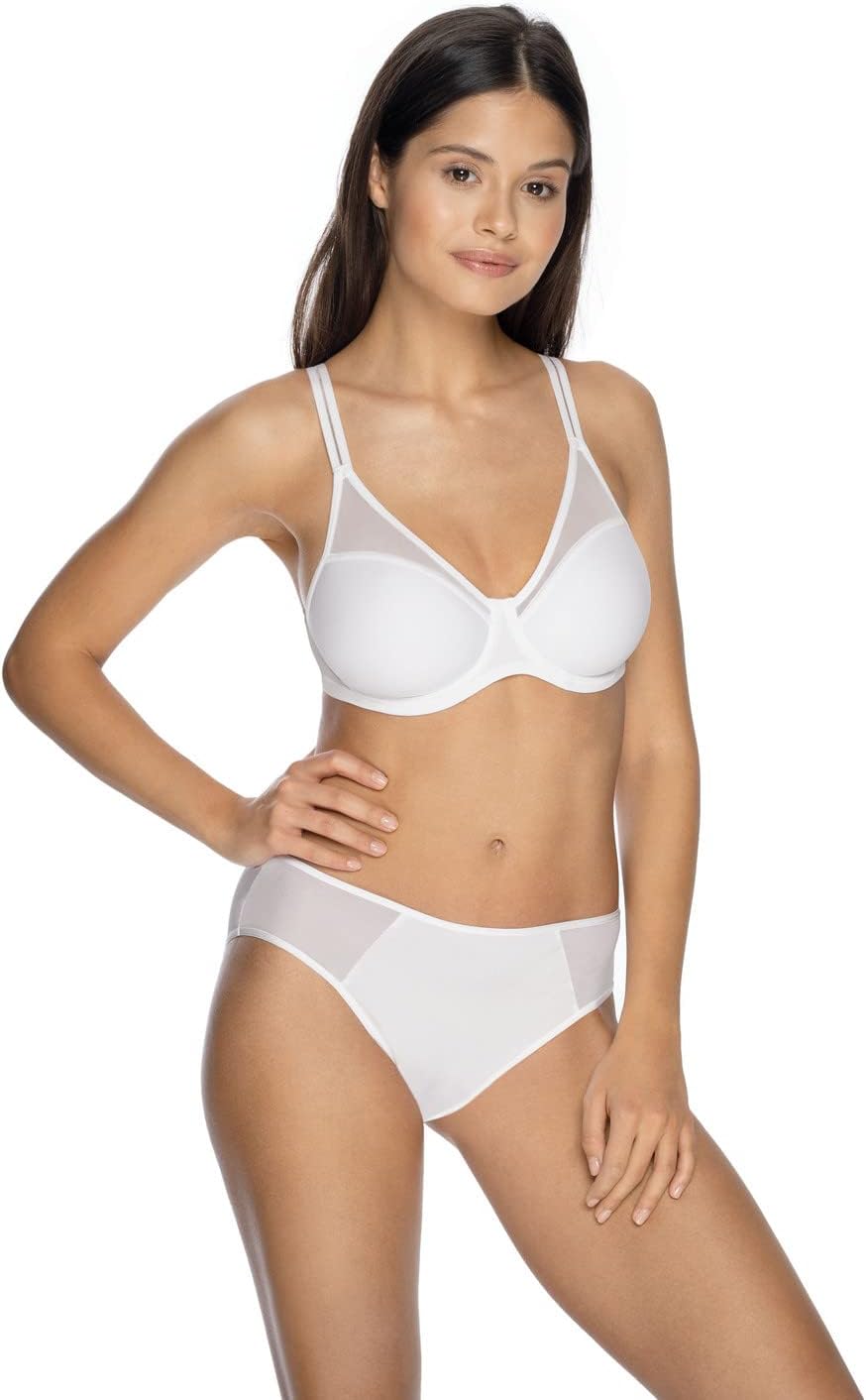 VIANIA! Bügel-BH 221490 Sally mit gemoldeten vorgeformten Spacercups mit zartem Tüll Farbe Weiss und