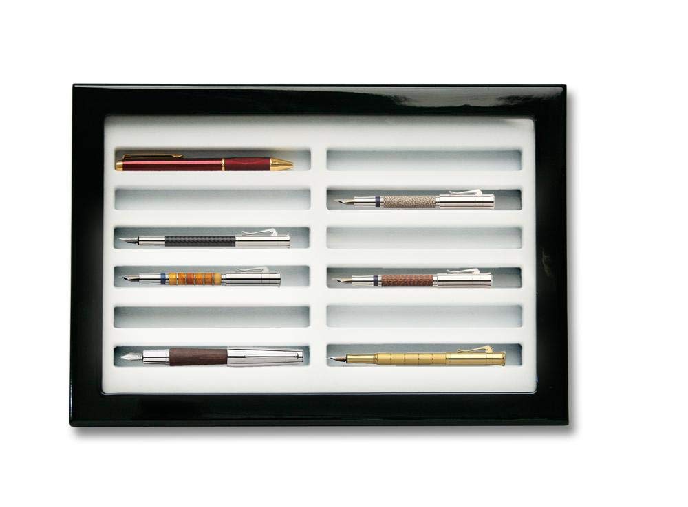 SAFE 5908 Sammelvitrine für 12 Schreibgeräte Kugelschreiber | hochglänzende Klavierlack-Oberfläche i