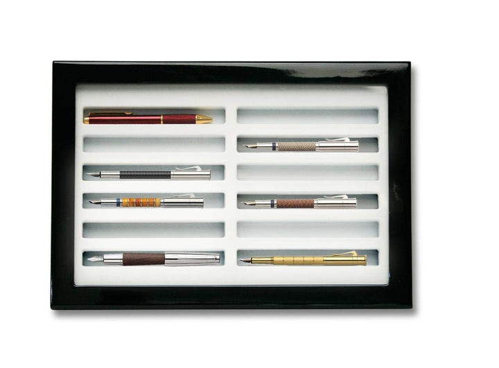 SAFE 5908 Sammelvitrine für 12 Schreibgeräte Kugelschreiber | hochglänzende Klavierlack-Oberfläche i
