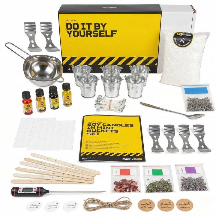 DIBYS Kerzen selber machen Set für Erwachsene | DIY Duftkerzen Set mit Sojawachs | Komplett Set mit