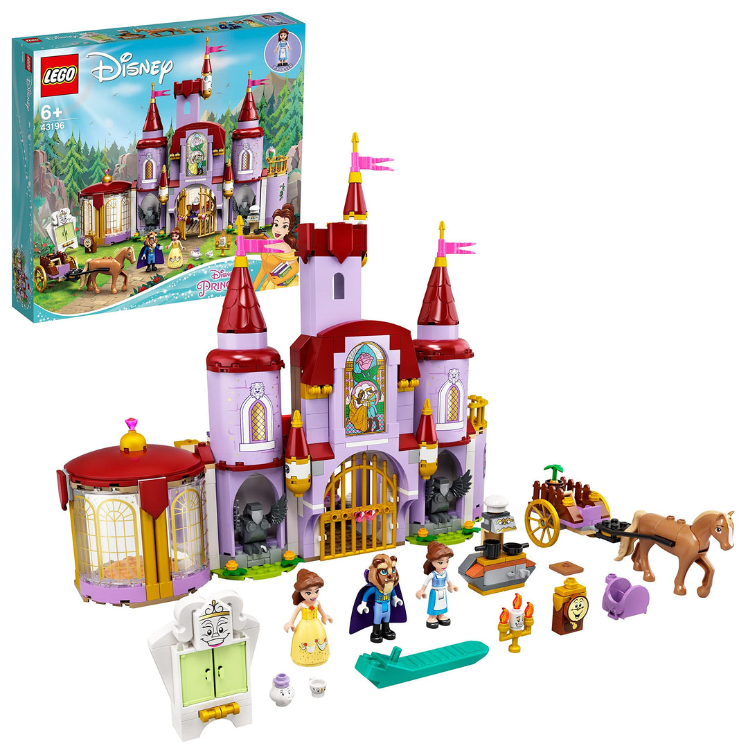 LEGO 43196 Disney Princess Belles Schloss, Schöne und das Biest, Prinzessin Schloss und Belle Mini P