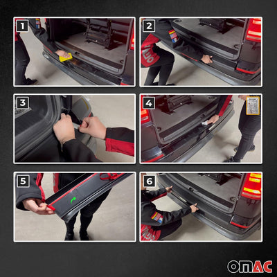 Ladekantenschutz Stossstangenschutz kompatibel mit VW T5 Multivan 2003-2015 ABS Glanz 1x, ABS Glanz