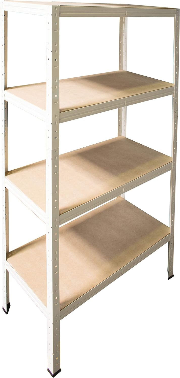 shelfplaza® 155x60x60cm Home Schwerlastregal weiss/Metallregal mit 4 Böden/Kellerregal Metall, Garag