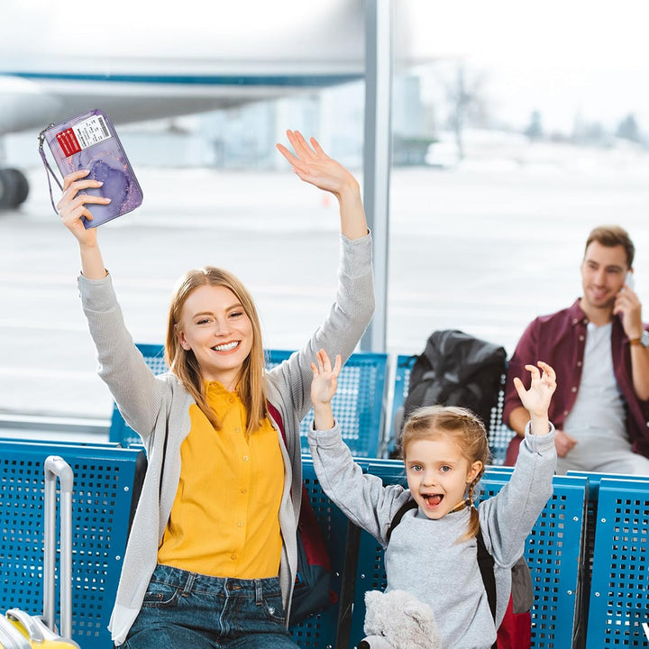 FINTIE Reisepass Tasche Familie Reiseorganizer, Wasserdicht Reisepasshülle Ausweistasche Dokumentee