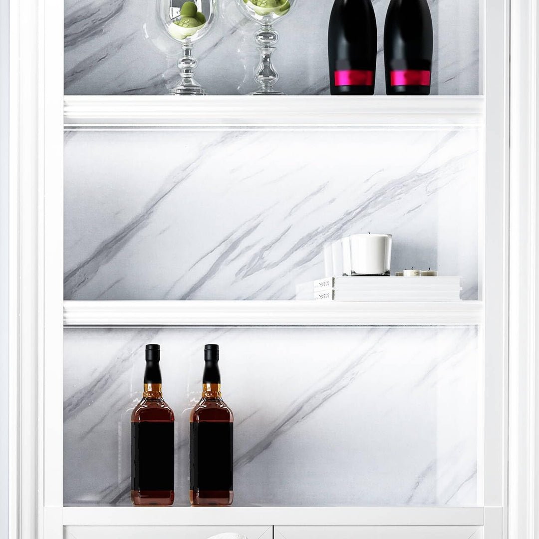 Livelynine 5M X 60 CM Breit Marmor Folie Weiss Grau Klebefolie Tisch Marmorfolie Selbstklebend Dekor