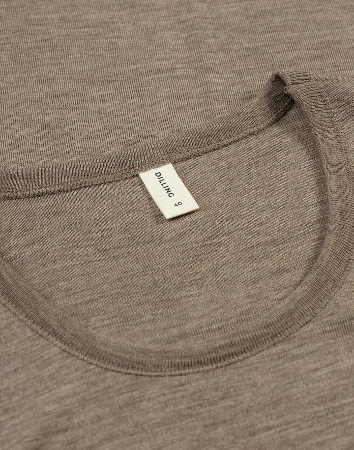 Dilling Damen T-Shirt aus Merinowolle 34 Braun Meliert, 34 Braun Meliert