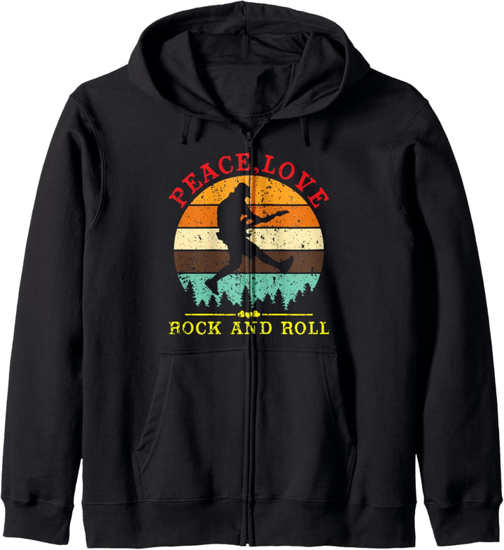 Rock and Roll Musik Peace Love and Rock and Roll Bekleidung Kapuzenjacke