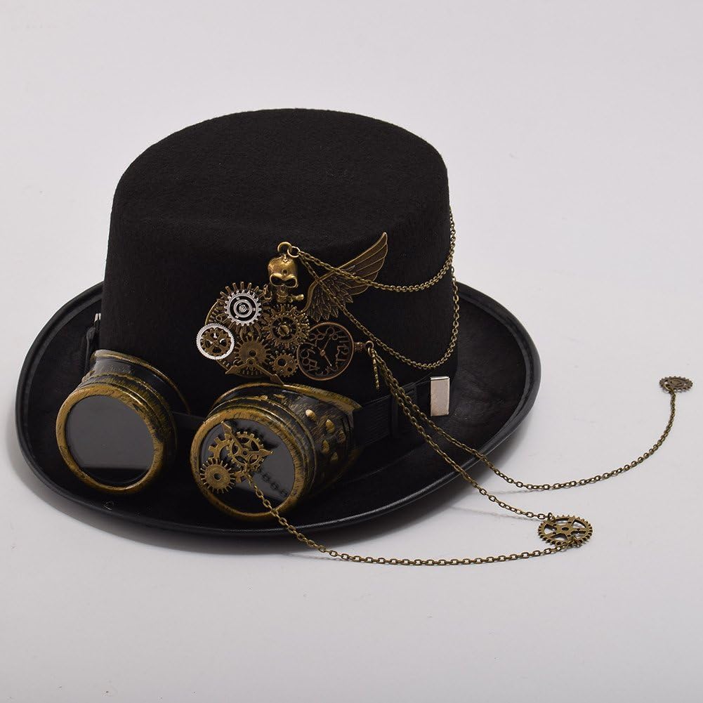 GRACEART Steampunk Hut Zylinder mit Brille Head circumferences 61cm L Style-10, L Style-10