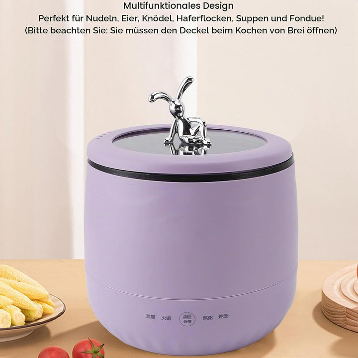 Mini-Reiskocher Multifunktional für 2 Personen, 1,8 L, 450 W, tragbar, EU-Stecker 220 V (PURPLE), PU