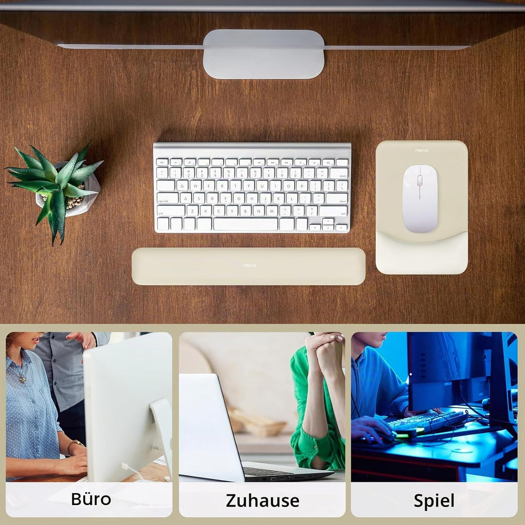 MOSISO Handgelenkstütze für Mauspad&amp;Tastatur Set, Rechteckig Ergonomisch Mauspad Rutschfest Basis Ho