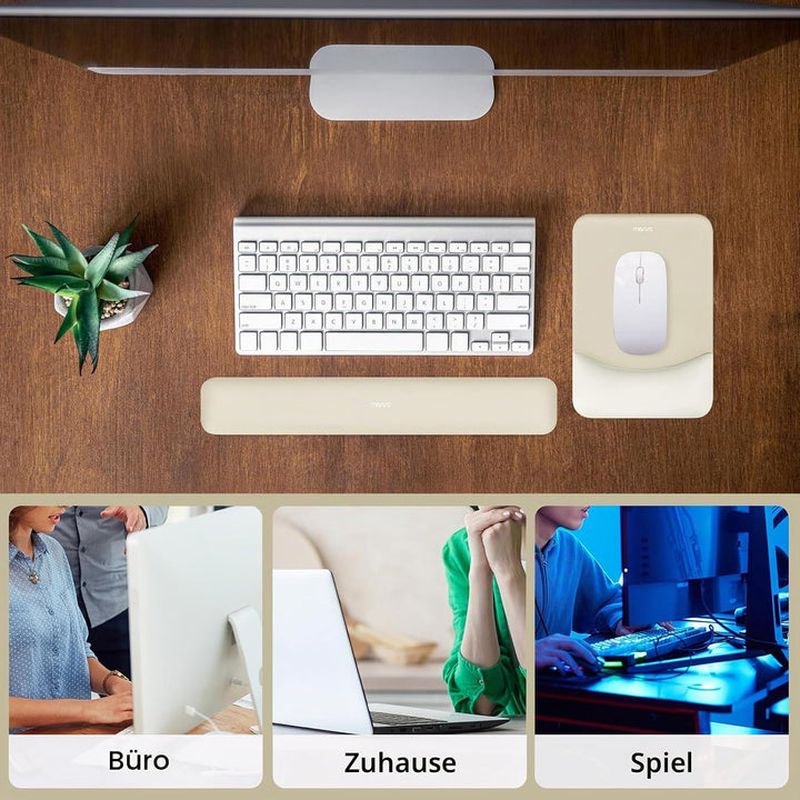MOSISO Handgelenkstütze für Mauspad&amp;Tastatur Set, Rechteckig Ergonomisch Mauspad Rutschfest Basis Ho