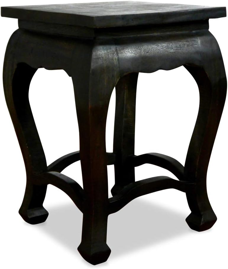 livasia Hoher schwarzer Opiumtisch, Beistelltisch, Nachttisch, Podest, Couchtisch