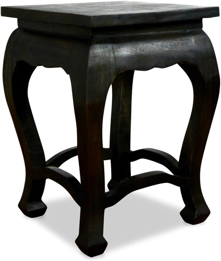 livasia Hoher schwarzer Opiumtisch, Beistelltisch, Nachttisch, Podest, Couchtisch