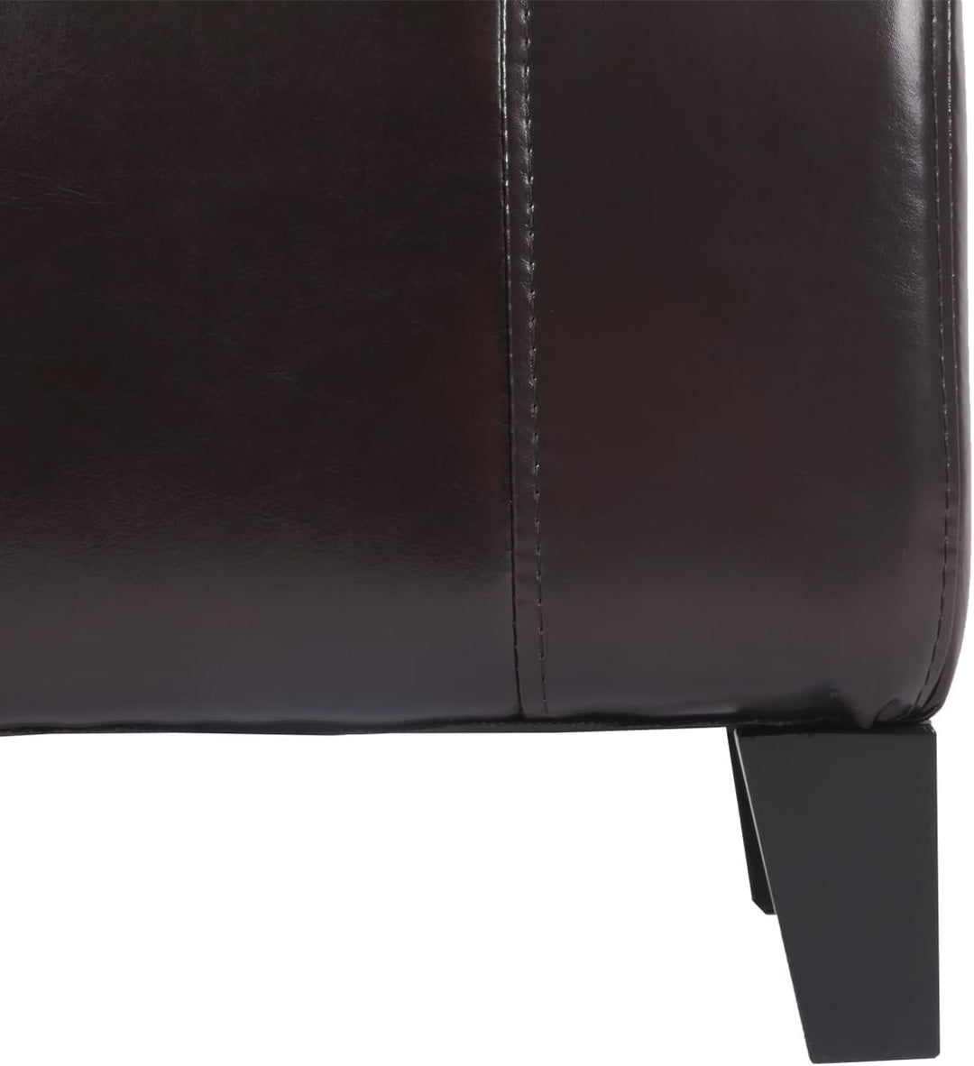 Mendler Hocker Sitzwürfel Sitzhocker Emmen, Leder + Kunstleder, 37x45x47 cm - braun