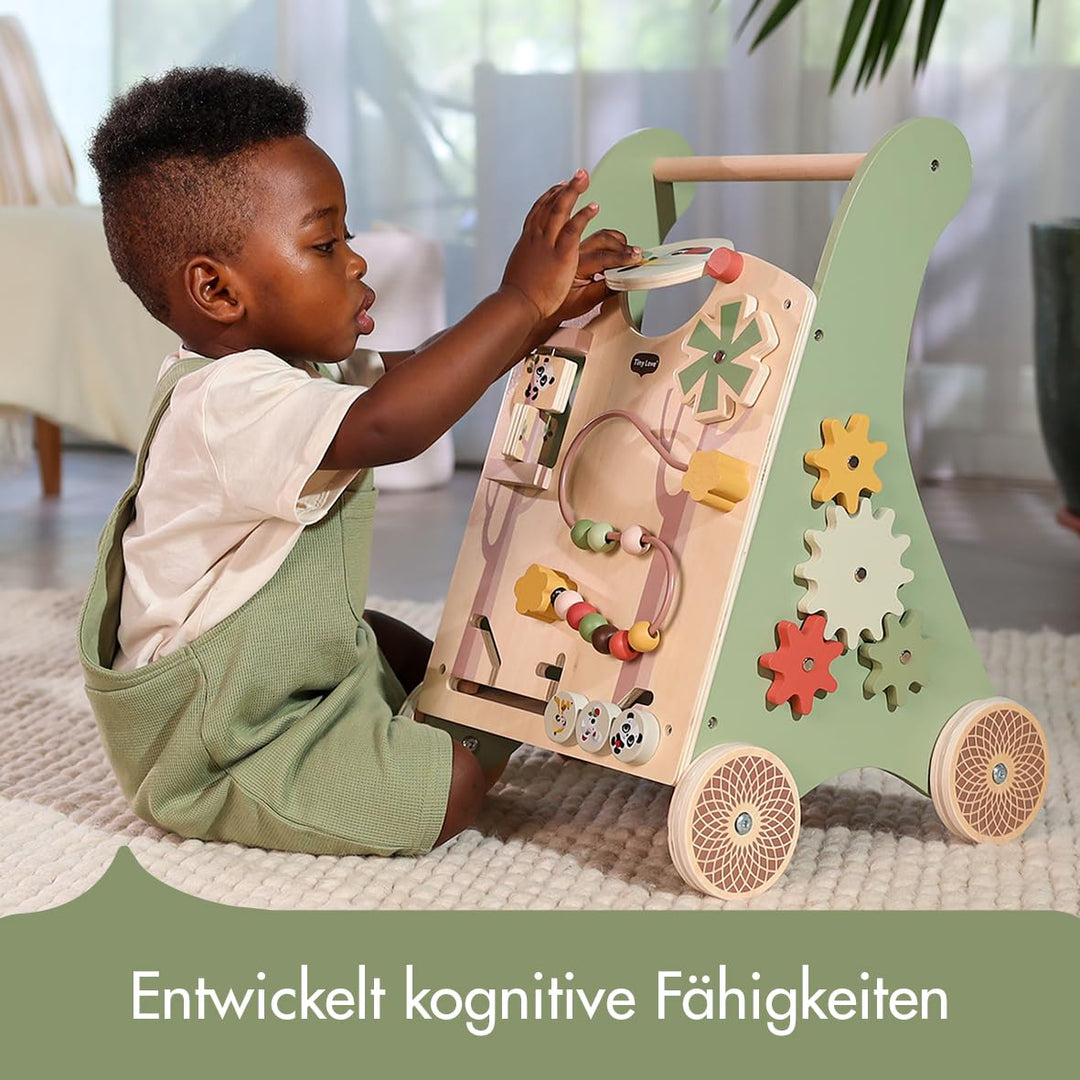 Tiny Love Holz Baby Lauflernwagen, 2-in-1 Activity Baby Lauflernhilfe, 12 interaktive Aktivitäten, m