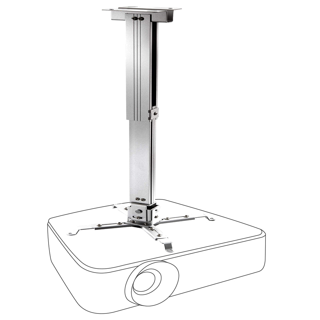 celexon neigbare und schwenkbare Beamer-Deckenhalterung universal MultiCel63100S - Silber- 63-100 cm