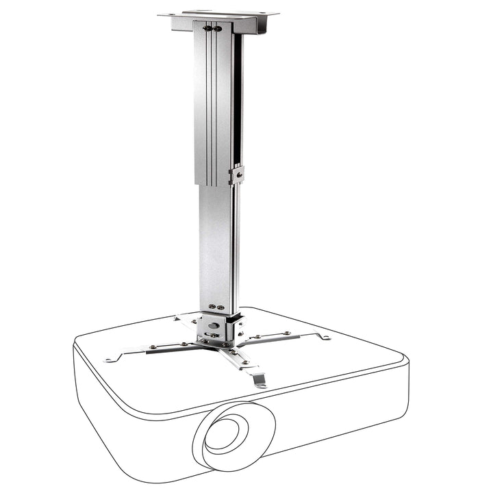 celexon neigbare und schwenkbare Beamer-Deckenhalterung universal MultiCel63100S - Silber- 63-100 cm