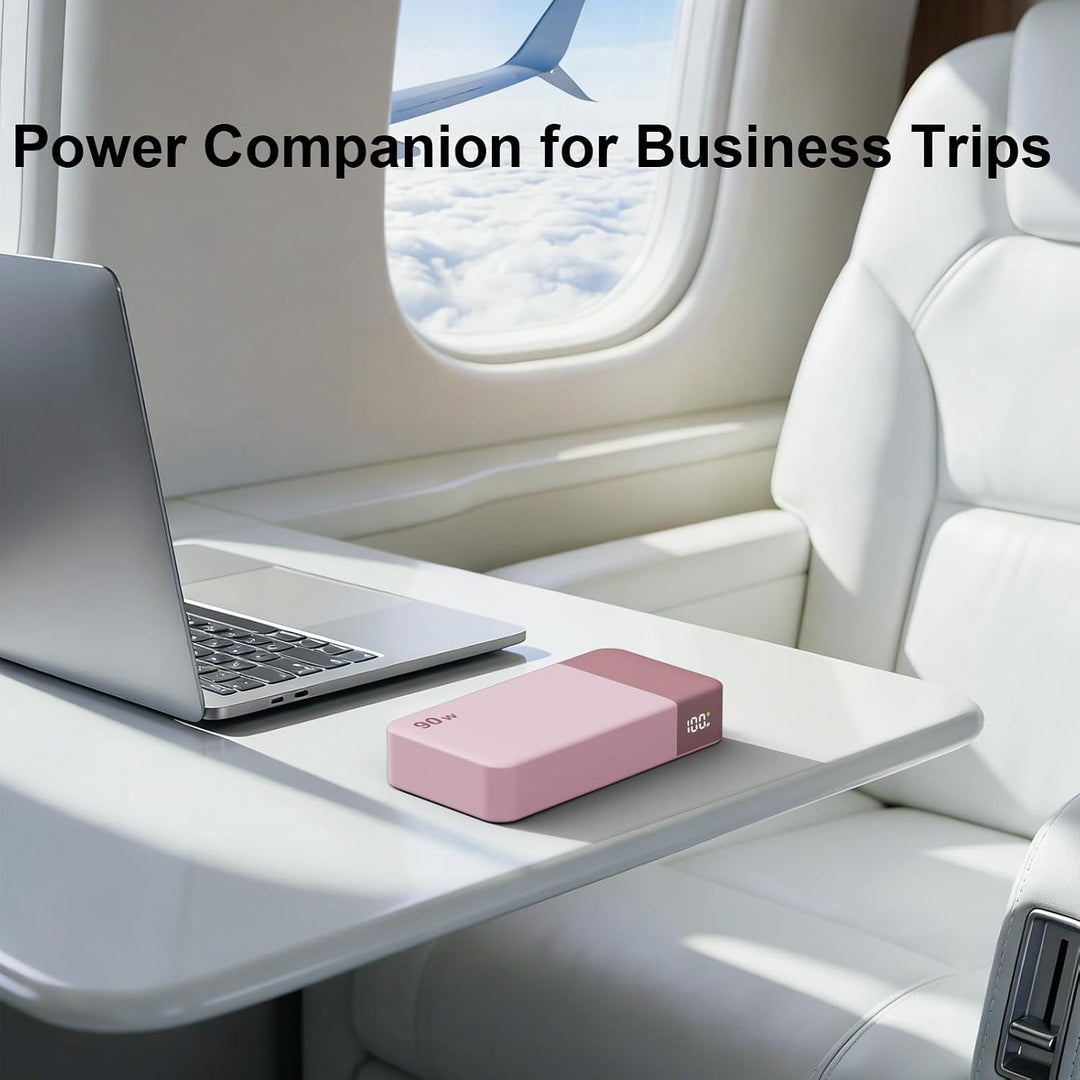 JUOVI Power Bank, 90W Laptop-Powerbank 20000mAh, Akkupack mit Schnellladefunktion und 2 USB-C &amp; 2 US