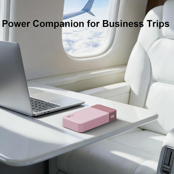 JUOVI Power Bank, 90W Laptop-Powerbank 20000mAh, Akkupack mit Schnellladefunktion und 2 USB-C &amp; 2 US