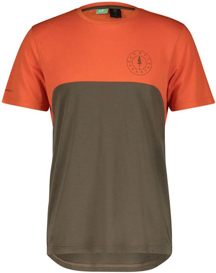 Scott Trail Flow DRI Fahrrad Trikot kurz Metal blau 2023 M Braze Orange/Shadow Brown, M Braze Orange