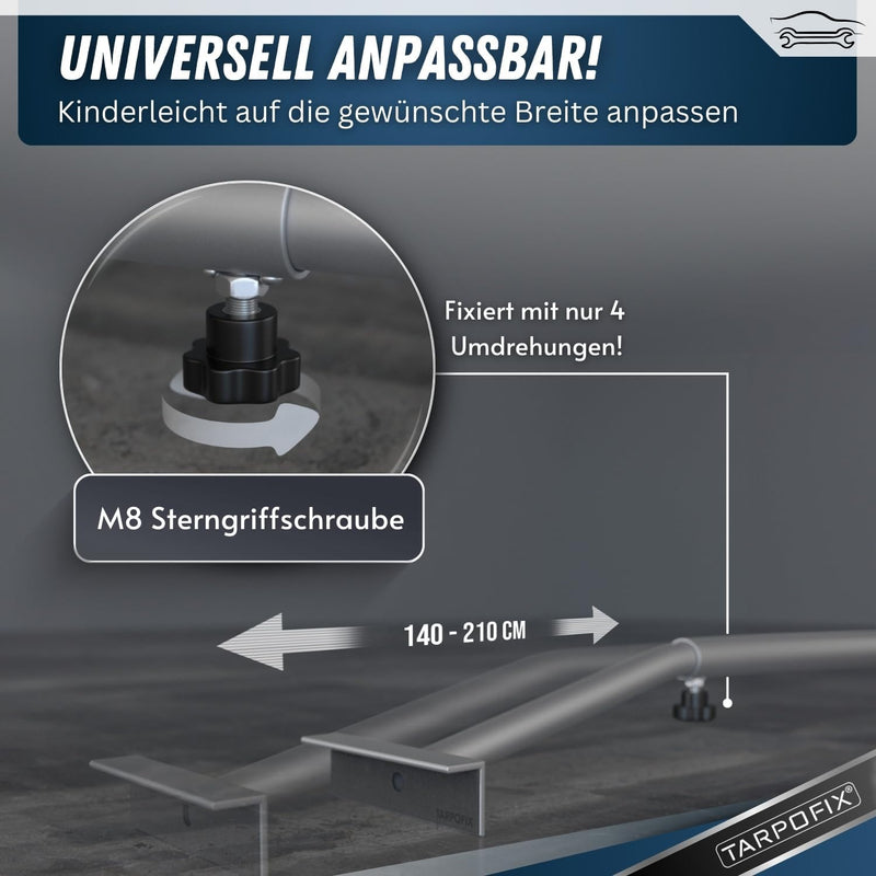Tarpofix® Anhänger Planenbügel Flachplanenbügel (1-4er Set) - Universell anpassbare Anhängerplanen H