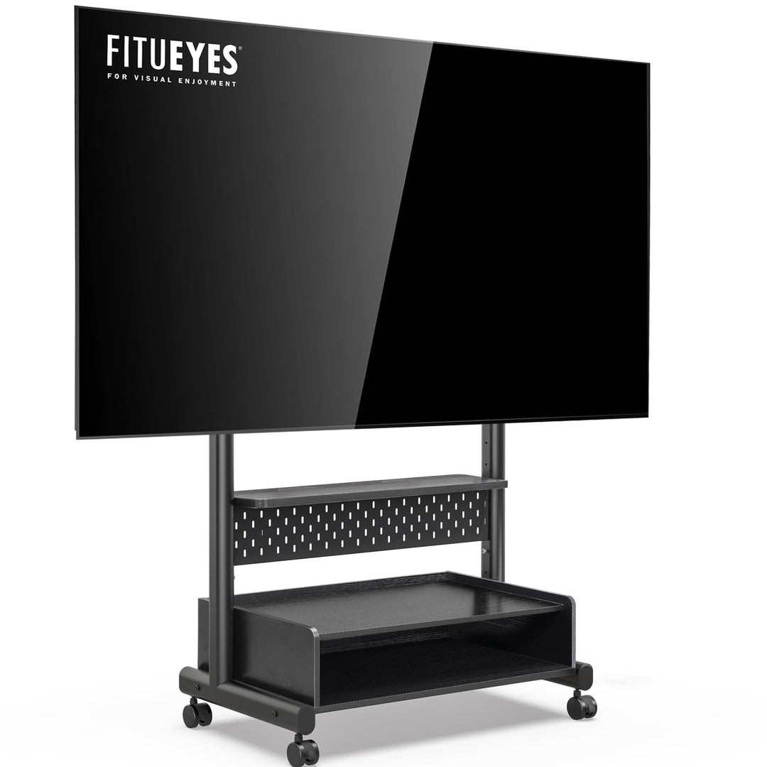 FITUEYES TV Ständer Rollbar Fernsehständer mit Rollen Bodenständer TV Rollwagen für 40-85 Zoll Ferns