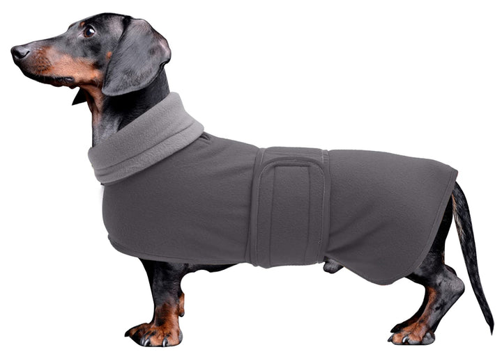 MOREZI Winterhundejacke mit wattiertem Flusenfutter, verstellbarem Klettknopf und hochklappbarem Ste