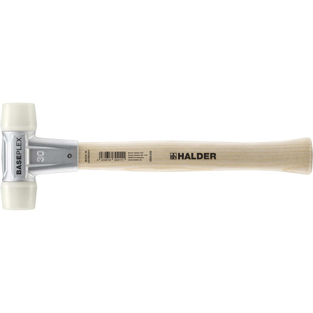 BASEPLEX-Schonhammer, Nylon/Nylon mit Zinkdruckguss-Gehäuse und Holzstiel | D=30 mm | 3908.030 Ø=30