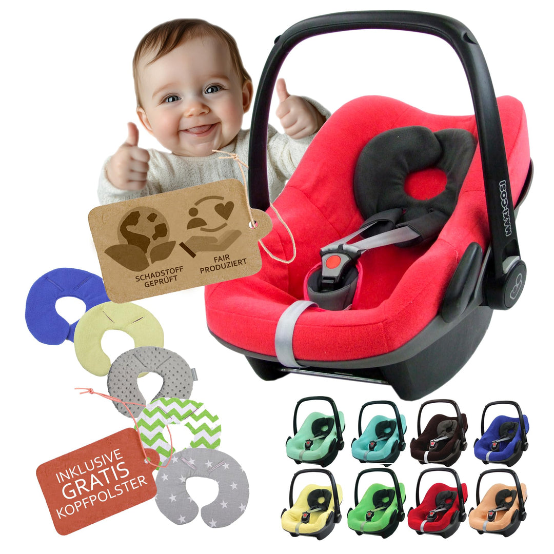 Sommerbezug Babyschale kompatibel mit Maxicosi Pebble &amp; Pebble Plus - Atmungsaktiver Schonbezug Baum