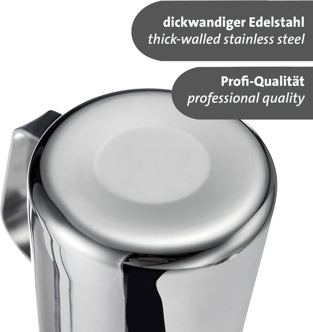 Westmark 2 tlg. Set Milchkännchen + Milchaufschäumer– Ideal zum Aufschäumen von Milch und veganen Al