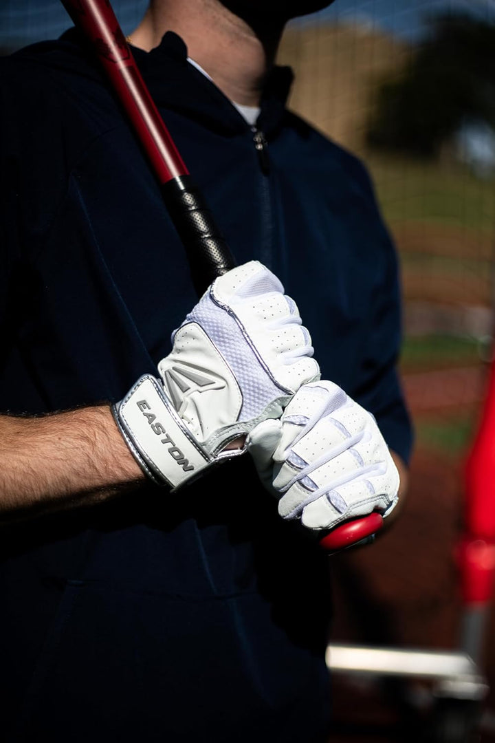 Easton Walk-Off NX Batting Gloves | Baseball Softball | Adult & Youth Retro-stil grau L, Retro-stil