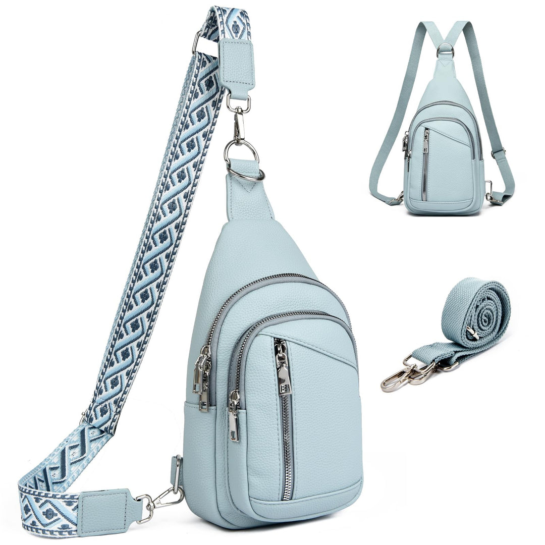 Travistar Brusttasche Sling Bag Damen Herren 2 in 1 Rucksack Damen Klein mit 2 Abnehmbare Schultergu
