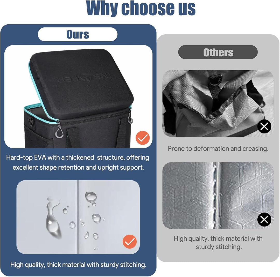 INSMEER Kühltasche Gross 40L, 60 Dosen Kühltasche Faltbar mit Hart Eva Dach, Wasserdicht Gross Kühlt