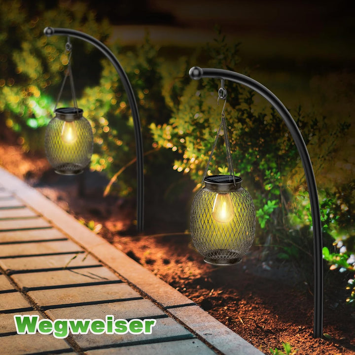 Solarlampen für Aussen, Ortiny 2 Stück IP65 Wasserdicht Metall Solarlampen für Aussen Garten Decorat