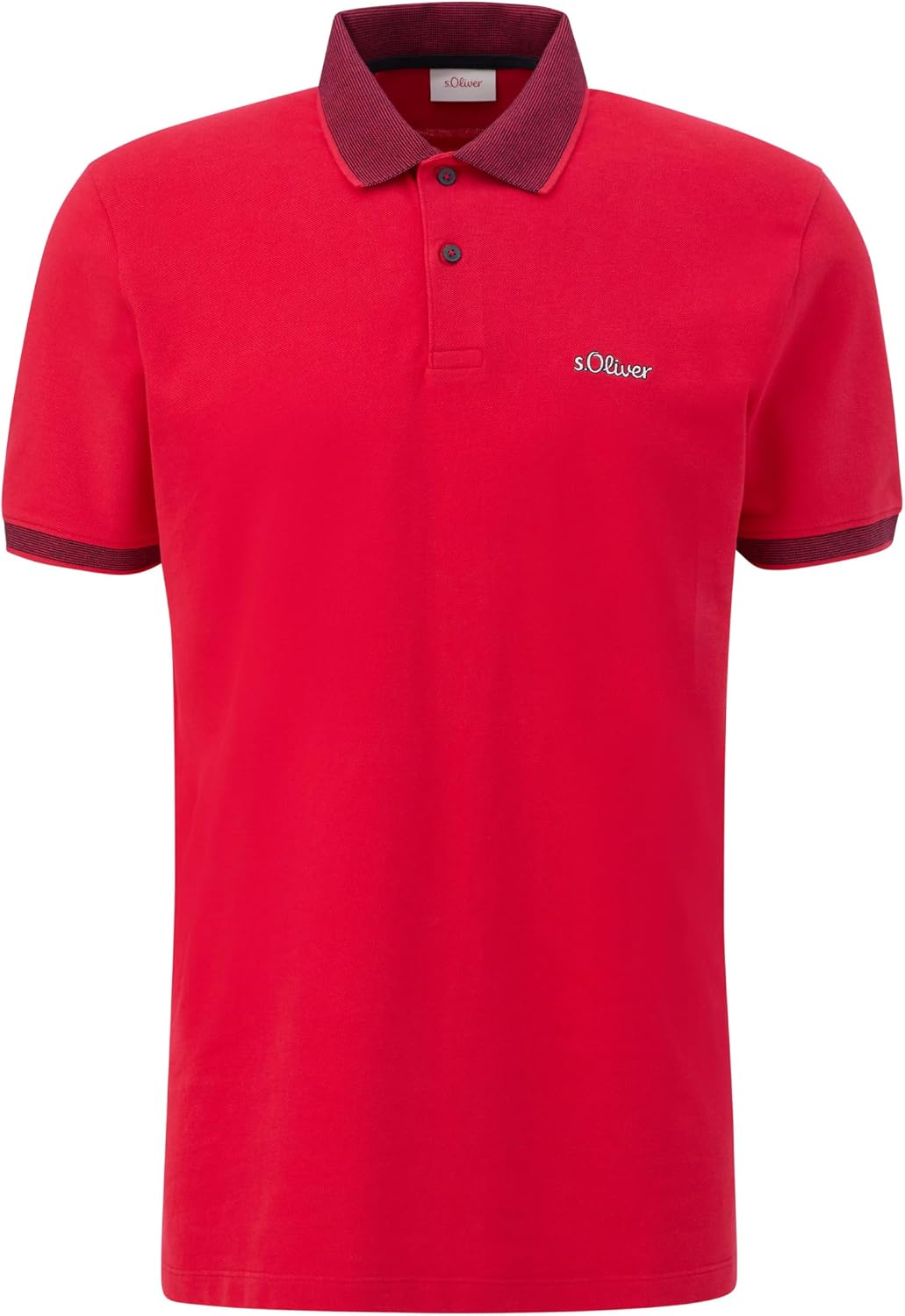 s.Oliver Poloshirt mit kleinem Label-Print Poloshirt aus Baumwollpiqué S Red 3348, Poloshirt aus Bau
