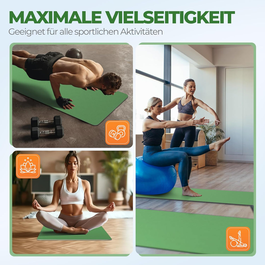 Yoga Matte Pro aus umweltfreundlichem TPE-Schaum, sehr rutschfeste, schadstofffreie, hypoallergene u