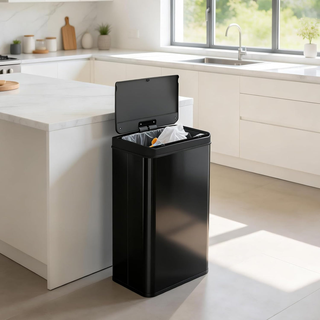 Ribelli Edelstahl Mülleimer 70 Liter - Abfalleimer mit Sensor - Automatisches Öffnen und Schliessen