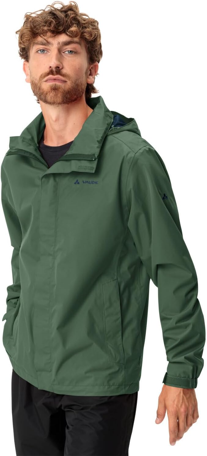 VAUDE Regenjacke Herren Escape Light, Wasserdichte Outdoor-Jacke, atmungsaktiver Windbreaker mit Kap