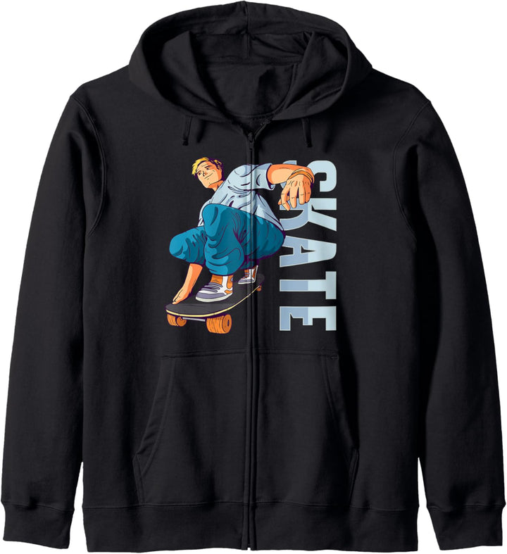 Skateboarden Board Skater Skate Sportler Cool Geschenk Kapuzenjacke
