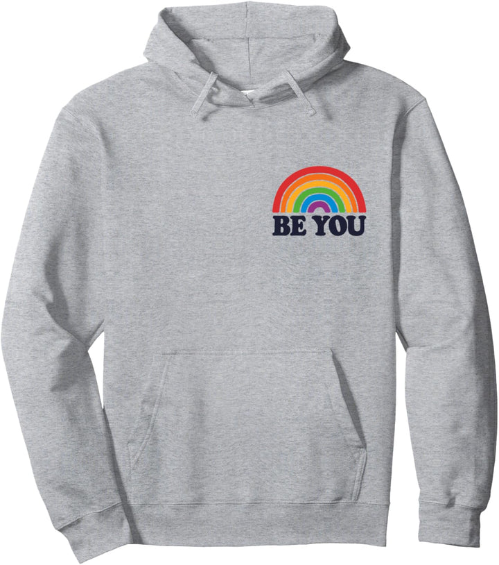 LGBTQ Be You Pocket Gay Pride LGBT Ally Rainbow Flag Vintage Pullover Hoodie