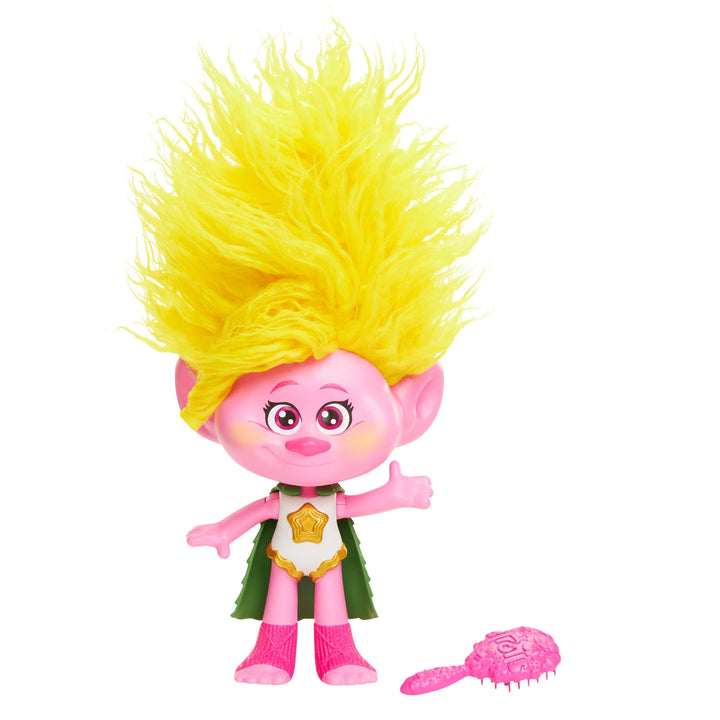 TROLLS DREAMWORKS - Rainbow HairTunes Viva Puppe mit leuchtendem Haar und Musik, Umhang, für Kinder