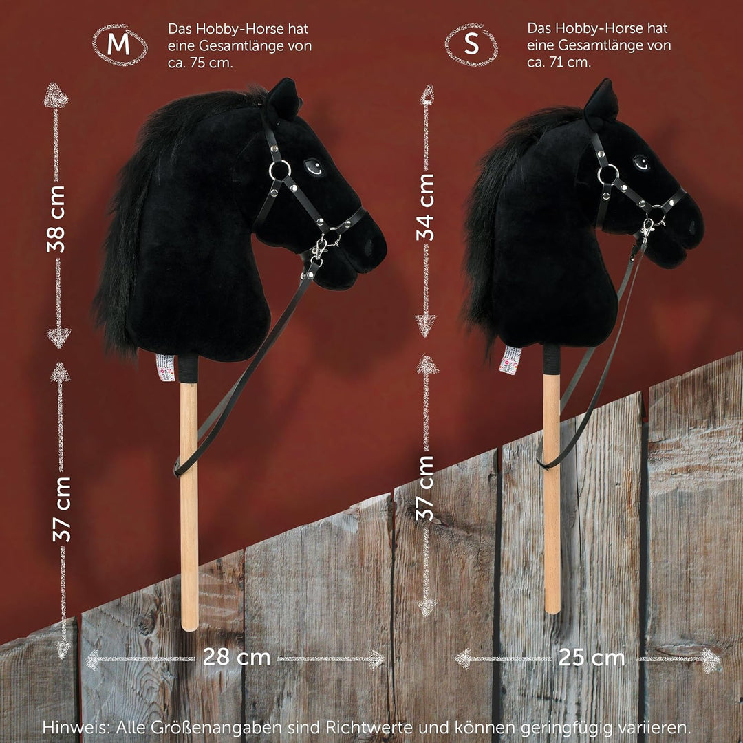 Pink Papaya Hobby Horse Abraxas, mit Halfter und Trense, Steckenpferd fürs Hobby Horsing, Pferd zum