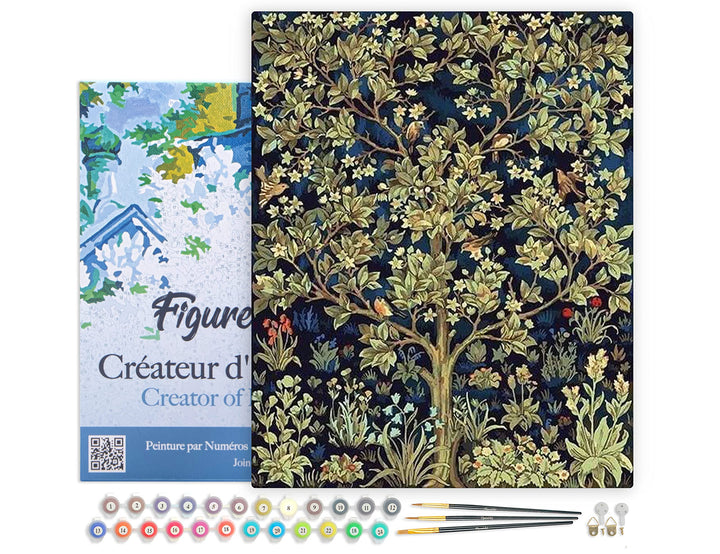 Figured'Art Malen Nach Zahlen Erwachsene Mit Rahmen Baum des Lebens - Paint by Numbers Basteln DIY B