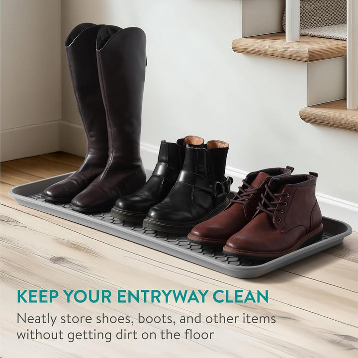 Navaris XL Schuhabtropfschale Schuhmatte Ablage - Schuhablage 76x38x3cm mit erhöhtem Rand - Abtropfs