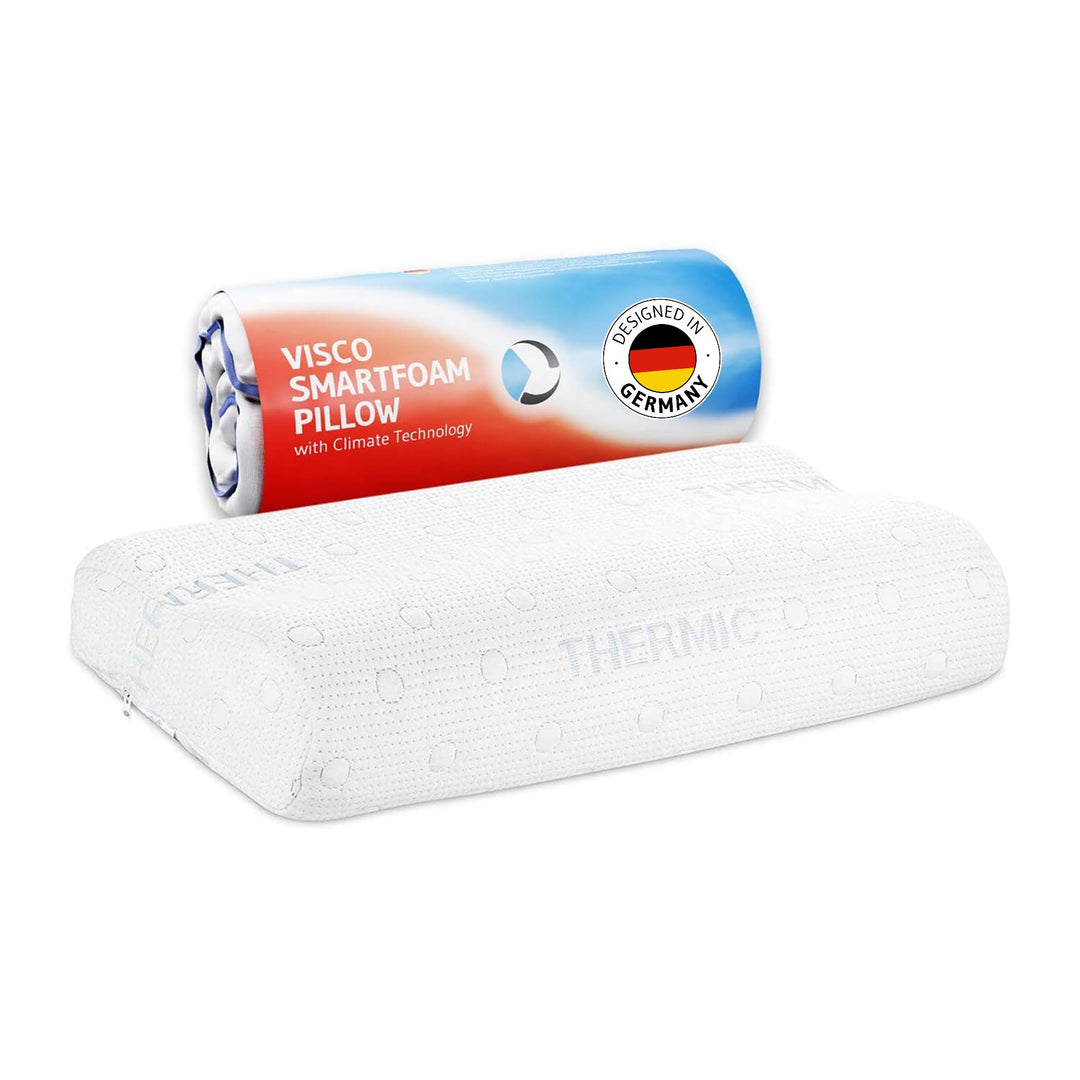 Kopfkissen 40x80 HADAR Wave, höhenverstellbar, ergonomisches HWS Nackenstützkissen aus Visco-Schaum