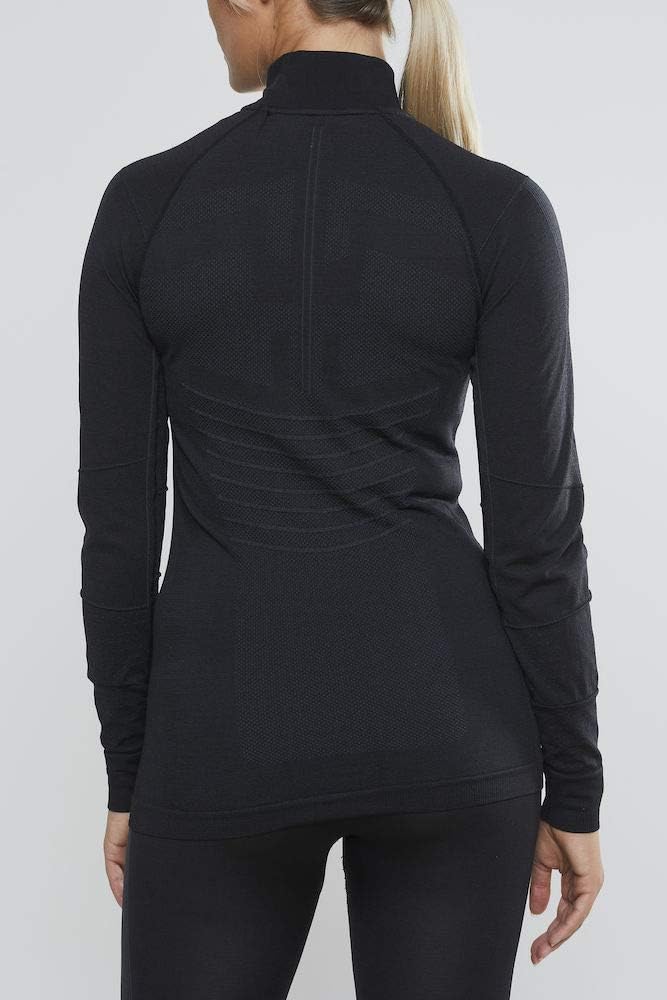 Craft Damen Active Intensity Zip W Baselayer L Schwarz/Asphalt, L Schwarz/Asphalt