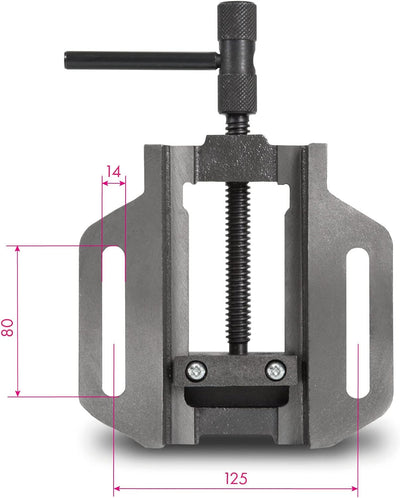 EBERTH Maschinenschraubstock aus Grauguss und Stahl, Backenbreite 100mm, Max. Spannbreite 89mm, Masc