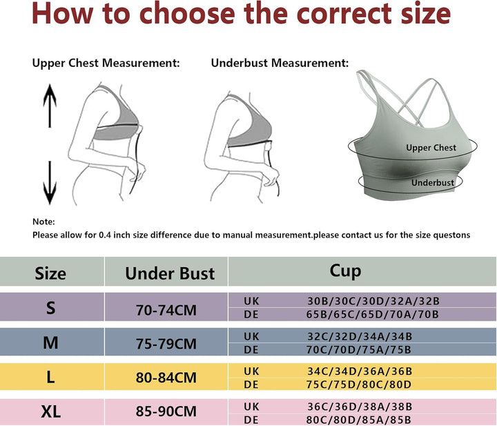 Sykooria Sport BH Damen Gepolstert Bustier Damen BH ohne Buegel Spaghettiträger Cross Back Design Pu