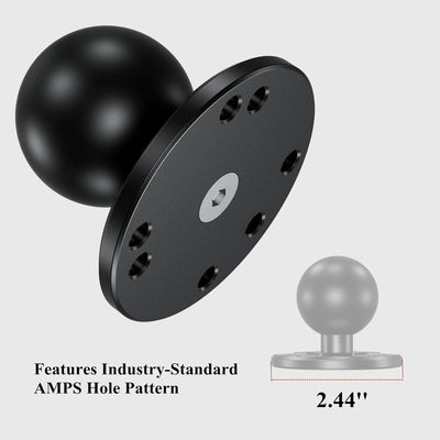 BRCOVAN 1,5'' Kugelhalterung mit Aluminiumlegierung AMPS-Loch Runder Plattenbasis, Kompatibel mit RA