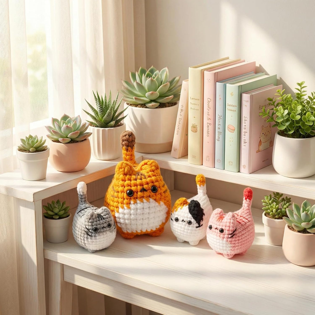 Mtbricey Häkelbox Komplettes Häkelset für Anfänger Niedliche Tier Einsteiger Set Amigurumi Häkel Sta
